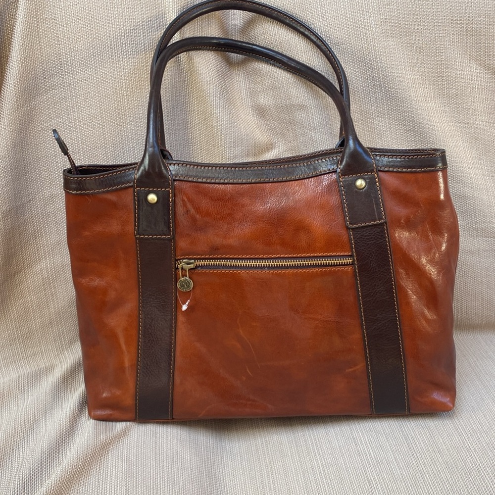 Pelletterie Firenze Cognac Italian leather handmade handbag - Picture 2 of 13